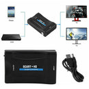 1080P SCART to HDMI Audio Video Converter + USB A to DC Cable for HD TV STB DVD
