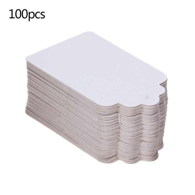 100pcs Blank Label Cards Kraft Paper Wedding Gifts DIY Hanging Tag(White) Newly