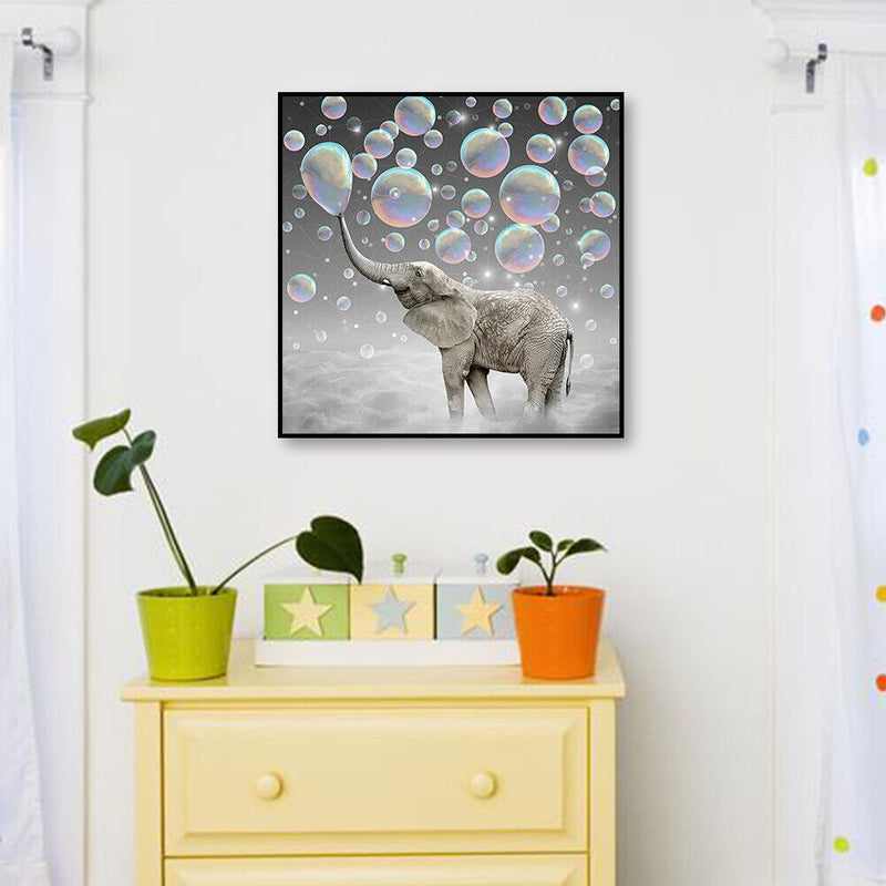 5D DIY Round Diamond Painting Elephant Beaded Drill Point Handicraft Home Decor
