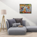 Bike and Dogs Oil Painting By Numbers DIY Paints On Canvas Picture Decor