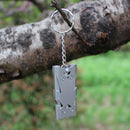 Three-Pipe Keychain Whistle EDC High Decibel Emergency Whistles (Gray) Newly