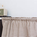 Short Curtain Shading Curtains Home Decor for Window Screen (Brown Grid)