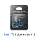 12x M5x10mm Disk Brake Rotor Bolts Mountain Bike T25 Brake Screws (Blue) Newly