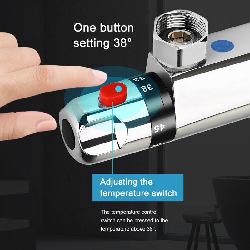 Zinc Alloy Bathtub Thermostatic Mixer Tap Solar Temperature Control Faucet Valve