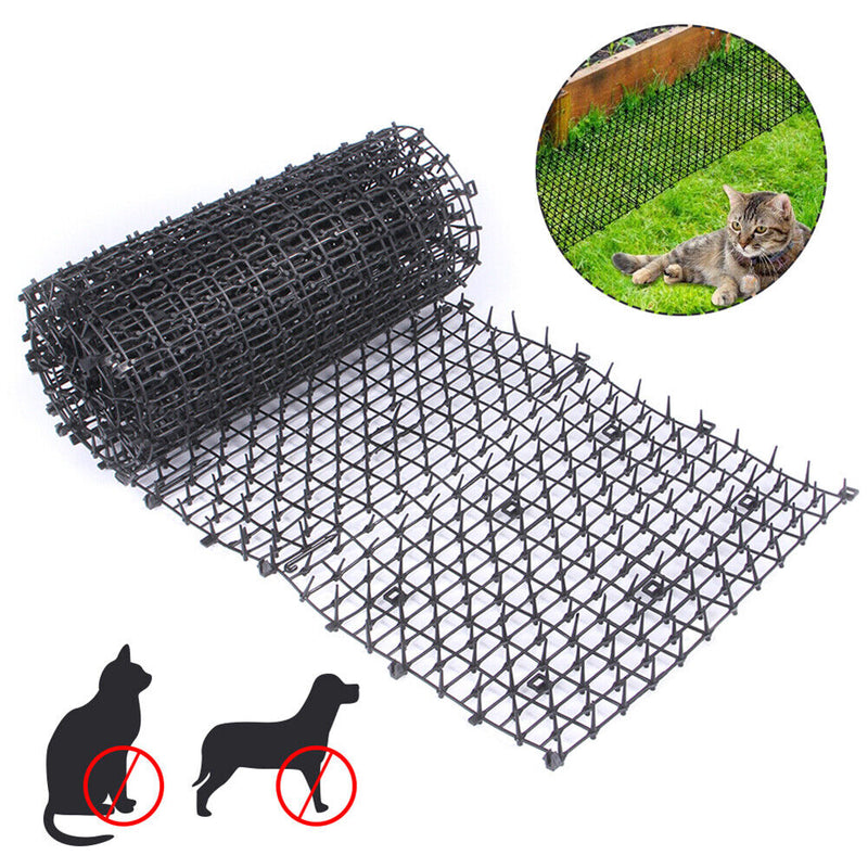 Garden Prickle Strip Cat Repellent Deterrent Mat Anti-cat Dog Mat (Black) Newly