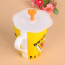 Silicone Sealing Cup Lid Thermal Insulation Cup Cover(Orange White)
