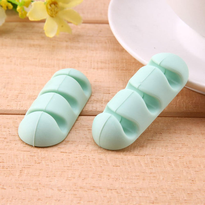 Mini Adhesive Ethernet Charging Data Earphone Cable Organizer Tool(Green)