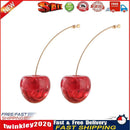 Korean Cherry Long Drop Earrings Women Sweet Fruit Dangle Earrings (Red) Newly