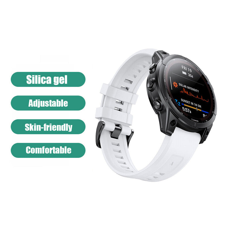 #A 26mm Silicone Strap for Garmin Fenix 7X/6X/5X/5X Plus/3/3 HR Smartwatch Bra