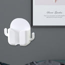 Wall Mounted Organizer Storage Box with Hooks Phone Remote Control (White) Newly