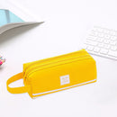 Korean Large Capacity Pencil Case Bags Zipper Solid Stationery Box (Yellow)