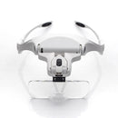 Adjustable 5 Lens Loupe 2 LED Light Headband Magnifier Magnifying Glass Newly