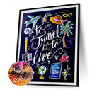 5D Diamond Painting Kit DIY Blackboard Picture Full Round Drill Mosaic Wall Arts