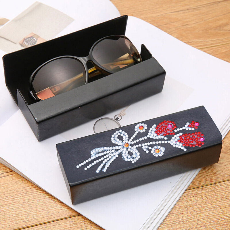 DIY Diamond Painting Leather Sunglasses Storage Box Eyeglasses Holder Organizer