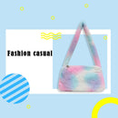 Animal Underarm Bag Women Mini Plush Shoulder Handbags Purse (16 Tie Dye)