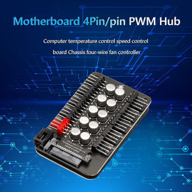 4-Pin PWM Cooler Fan HUB Extension Cable SATA Power Supply Adapter