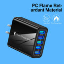 5 USB Port Mobile Phone Charger Adapter Home Outdoor Power Supply Head Accessory