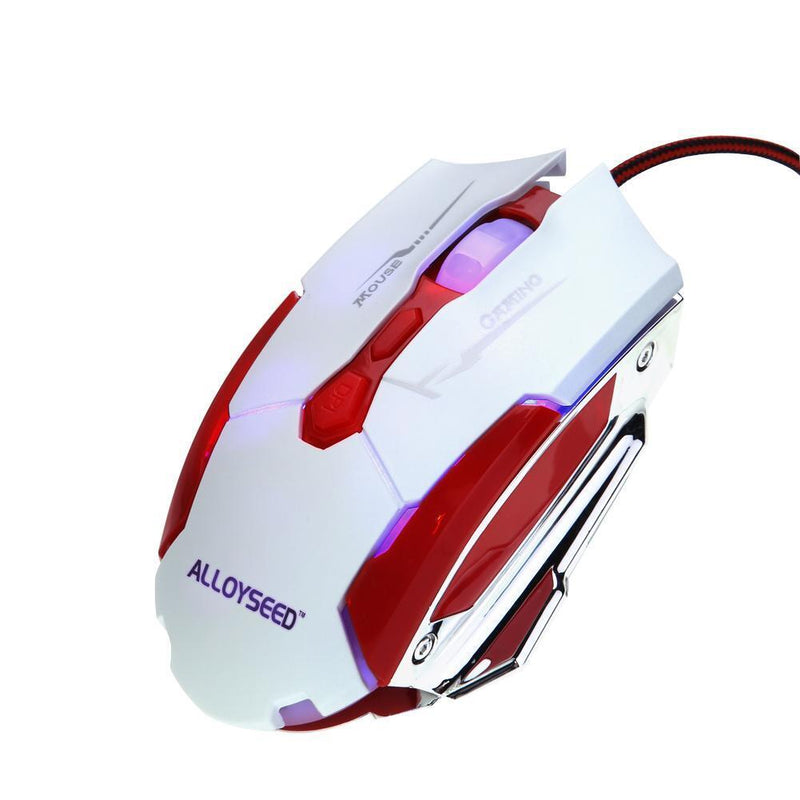 ALLOYSEED K1015 USB Gaming Mouse with Cable, Fast Transfer, 7 Buttons (Red)