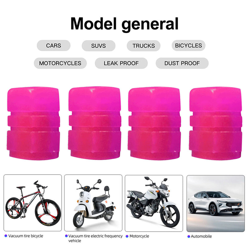 4pcs Tire Valve Caps Illuminated Tire Air Cap Universal Wheel Cover for Bicyc