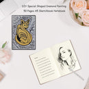 DIY Cat Special Shaped Diamond Painting 50 Pages A5 Sketchbook Drawing Book Gift