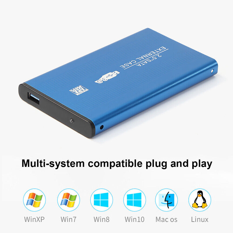 Aluminum Alloy 2.5"" External HDD SSD Box USB SATA3.0 Hard Drive Disk 6GB