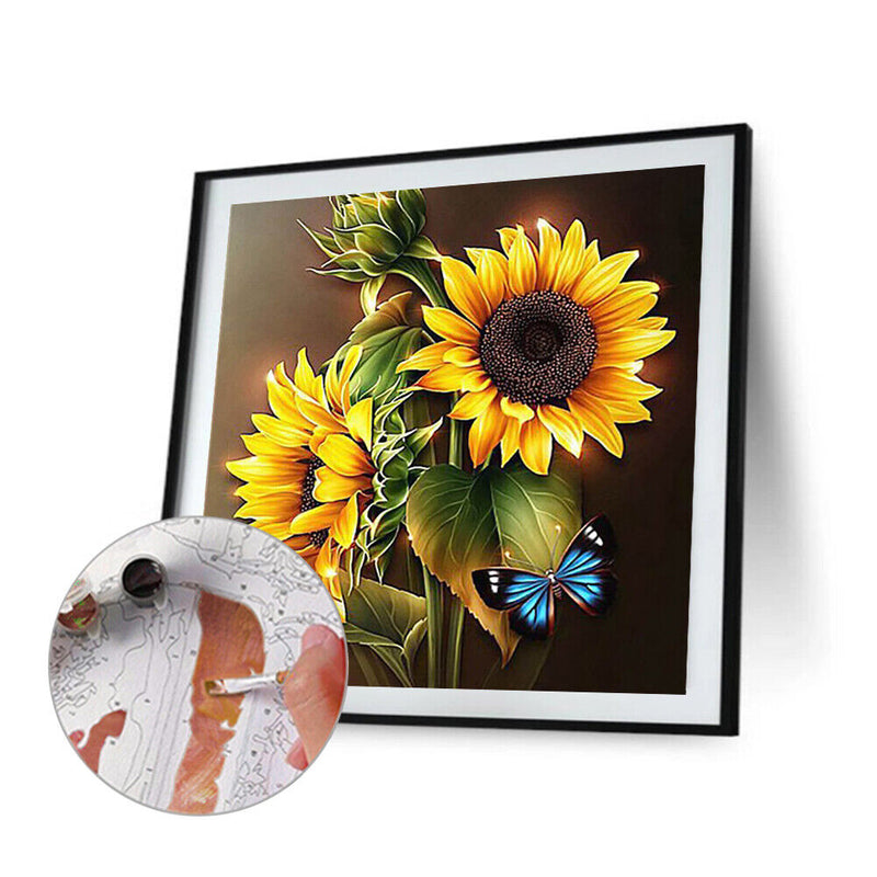 Sunflower 20X20cm Frameless Oil Paint By Numbers DIY Painting Crafts (S562)