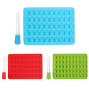 5pcs 50 Cavity Gummy Bears Silicone Soap Ice Cube Tray Baking Mold (Blue)