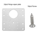 4/10 Set Stainless Steel Hinge Repair Plate w/ Screws for Cabinet Door (B)