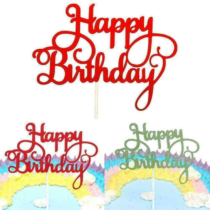 Kid Happy Birthday Cake Plugin Glitter Calligraphy hot Decor Home Bling G1A3