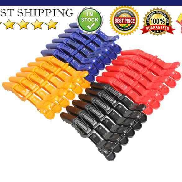 6Pcs Matte Sectioning Clips Clamps Hairdressing Salon Hair Grip Crocodile