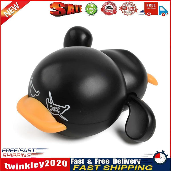 Cute Duck Baby Water Bathing Toys Chain Clockwork Kids Beach Toys (Black) Newly