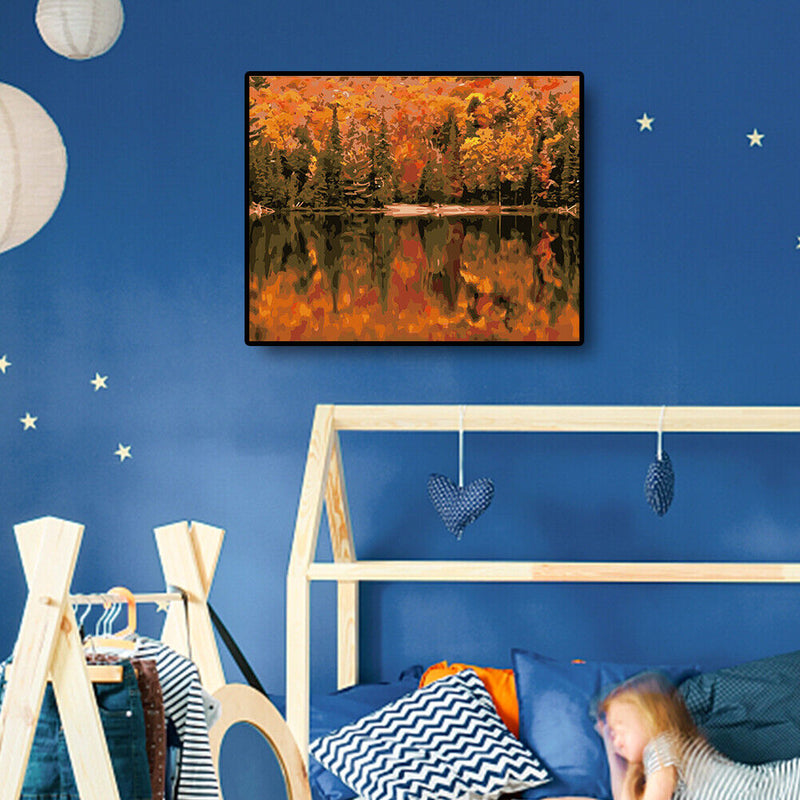 DIY Digital Oil Painting By Numbers Autumn Woods Modern Home Decoration 40x50cm