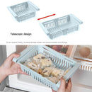 Kitchen Refrigerator Storage Box Stretchable Drawer Rack Shelf (Blue) Newly