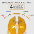 Computer Mouse, USB Wired 6 Buttons 2400dpi Optical Gaming Mice (Yellow)