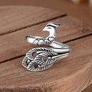 Household Crochet Loop Adjustable Knitting Women Alloy Opening Peafowl Ring