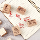 DIY Albums Forest Plants Wooden Rubber Stamp Flower Girl Printed Scrapbooking