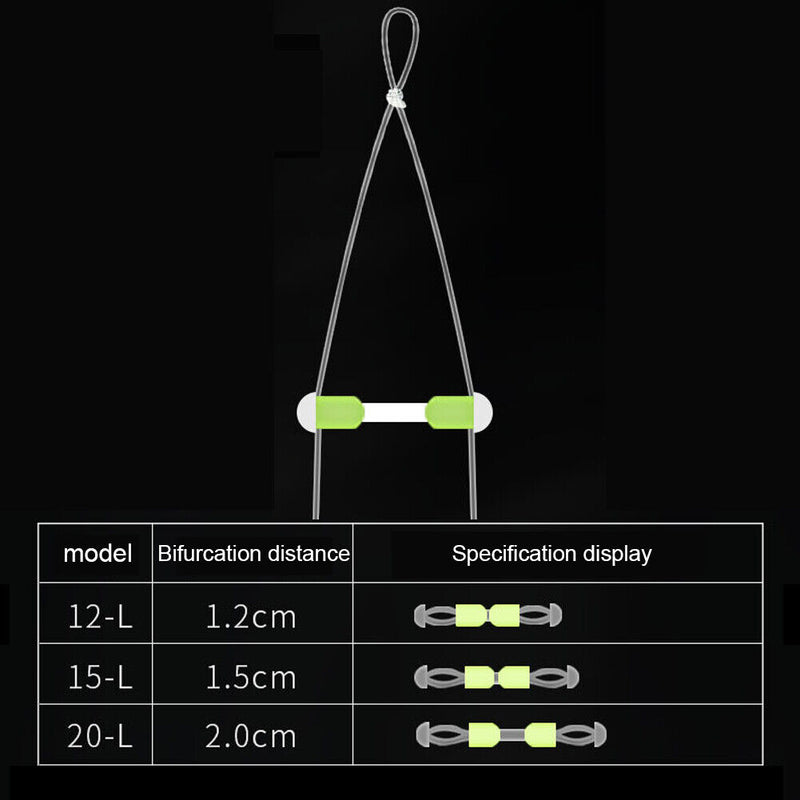 10pcs Silicone Double Hook Fish Hook Fixed Distance Splitter Anti-wrap Beans