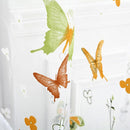 Butterfly Floral Tulle Voile Window Curtain Drape Panel (Green 100X270cm