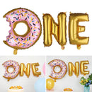 Boy Girl Party Banner Decor One Letter Donut Foil Balloons Set 1st Birthday