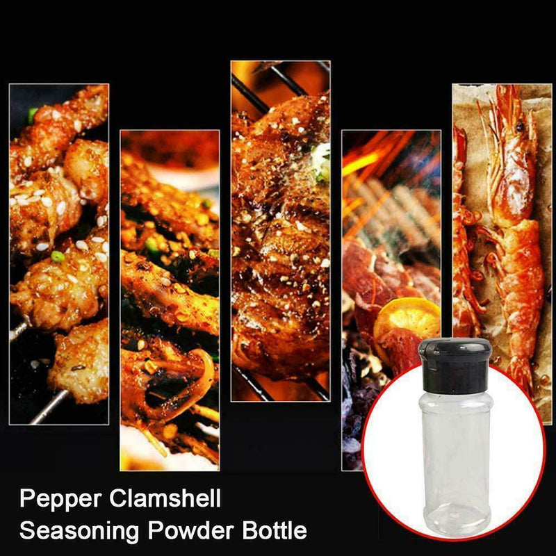 Spice Jars Clear Plastic Storage Container Screw Top Pots Lids Food D8U0