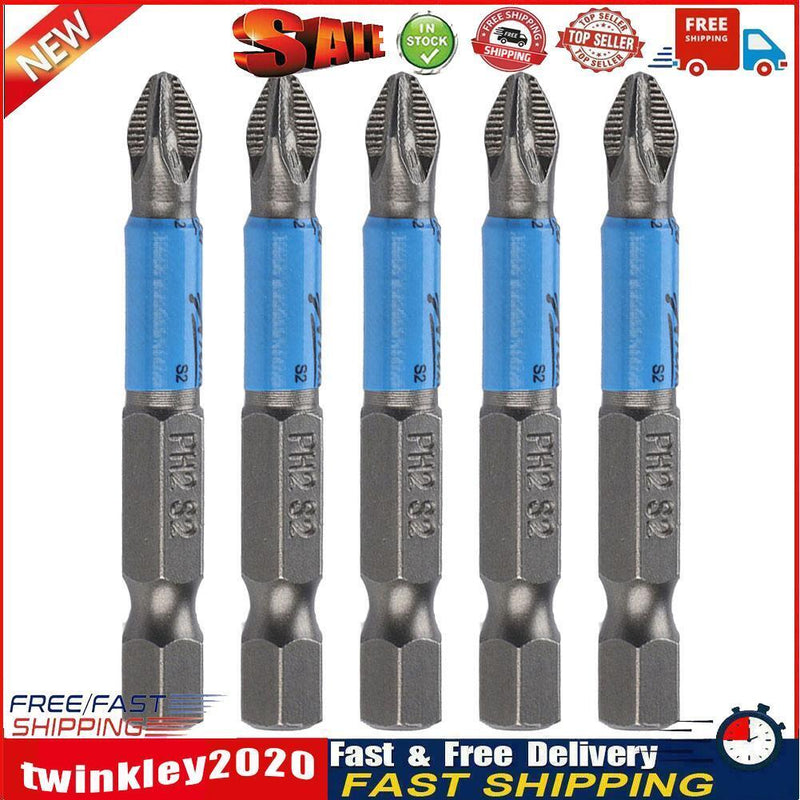 50mm PH2 S2 Cross Bit Drill Head Hex Shank Screwdriver Drill Bit (5pcs) Newly