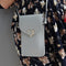 Leather Shoulder Messenger Bag Women Touch Screen Phone Pouch (Light Grey)