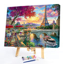 Riverside Tower Oil Paint By Numbers Kit DIY Handpainted on Canvas Wall Art