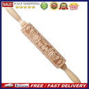 Wooden Elk Print Embossed Rolling Pins Embossing Baking Cookies Kitchen Too