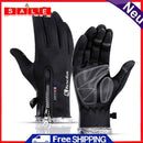 1 Pair Winter Anti-Brief Bike Cycling Fleece Gloves Windproof Full Finger Center