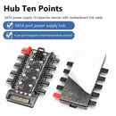 Motherboard PWM Cooler Fan HUB Splitter PC Speed Controller Adapter (SATA)