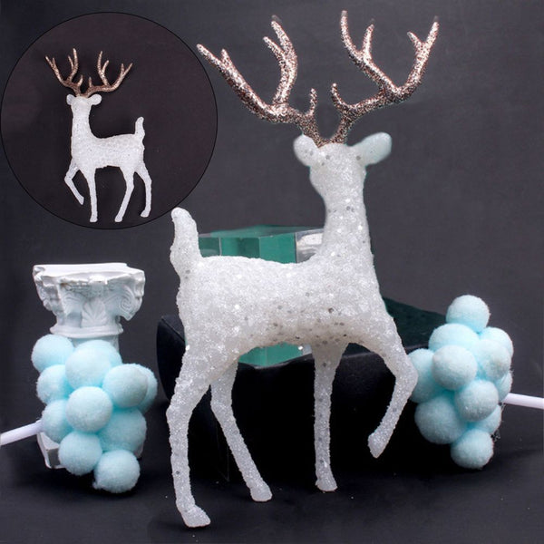 White Flash Home Ornament Christmas Crystal Deer Table Decoration Christmas Elk