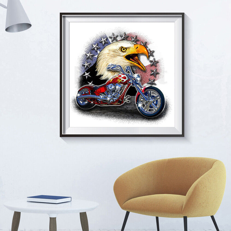 5D DIY Diamond Painting Motorcycle Eagle Embroidery Full Drill Cross Stitch Kits