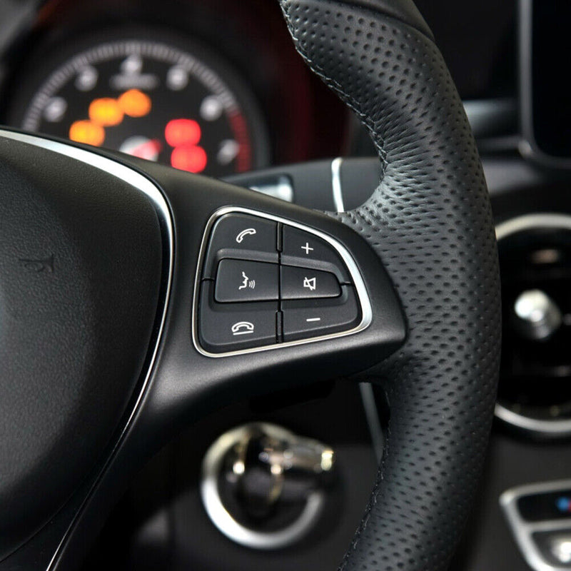 2pcs Steering Wheel Button for Mercedes C Class W205/GLC Class W253 (Black)