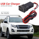 For ISUZU USB Car Charger with Blue LED Voltmeter 5V 2.1A USB Charger Socket